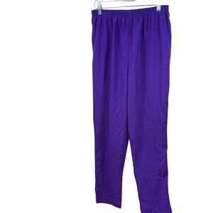 Purple Elastic Waist Pants Casual Comfortable Lounge Everyday Trousers‎